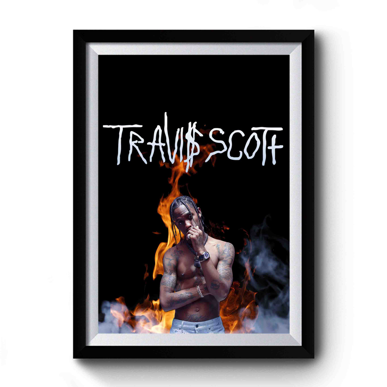 Travis Scott La Flame Design Funny Premium Poster
